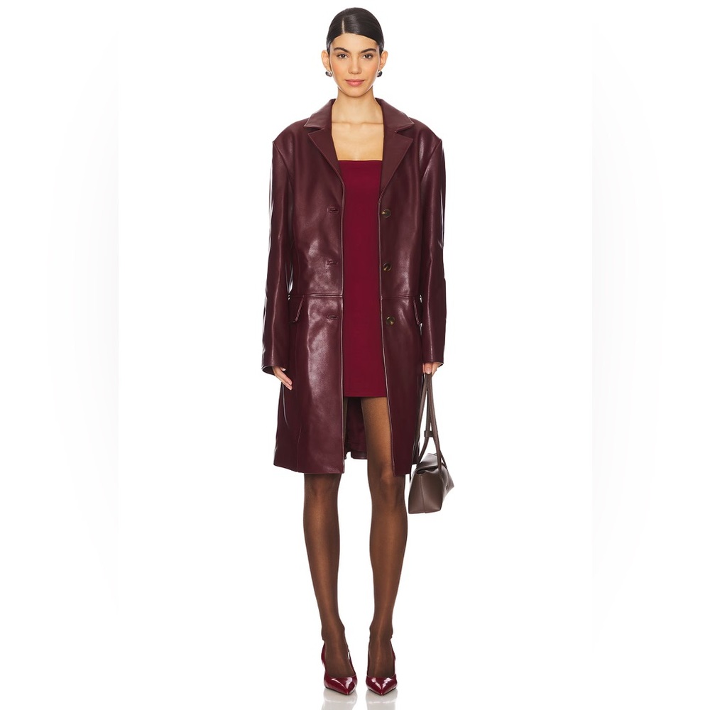 SIEDRES Dina Burgundy Leather Jacket